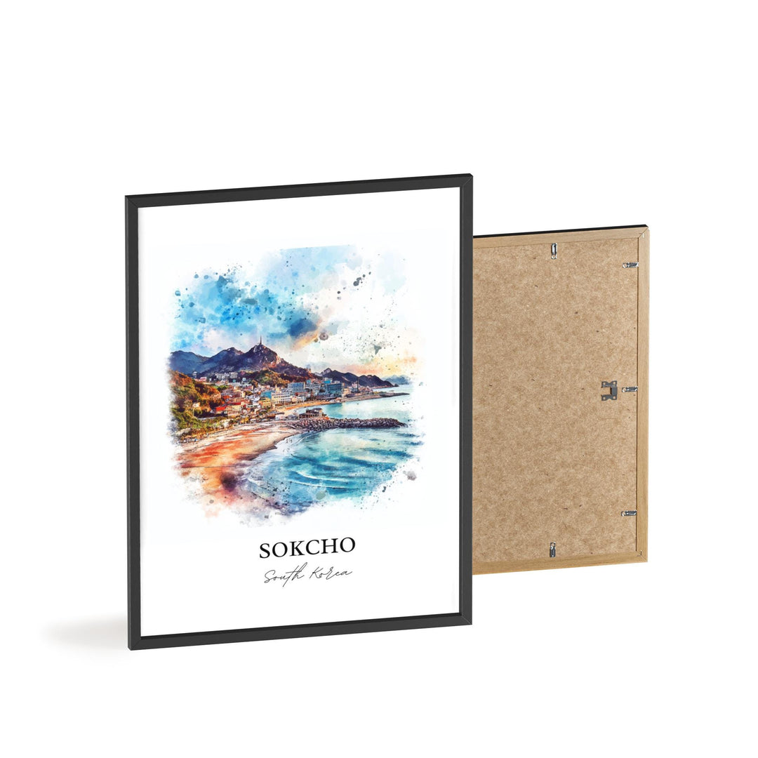 Sokcho-si Wall Art, Sokcho-si Print, South Korea Watercolor Art, Sokcho Gift, Travel Print, Travel Poster, Housewarming Gift