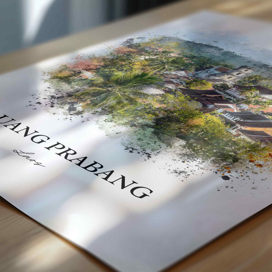 Luang Prabang, Laos – Watercolor Art Print