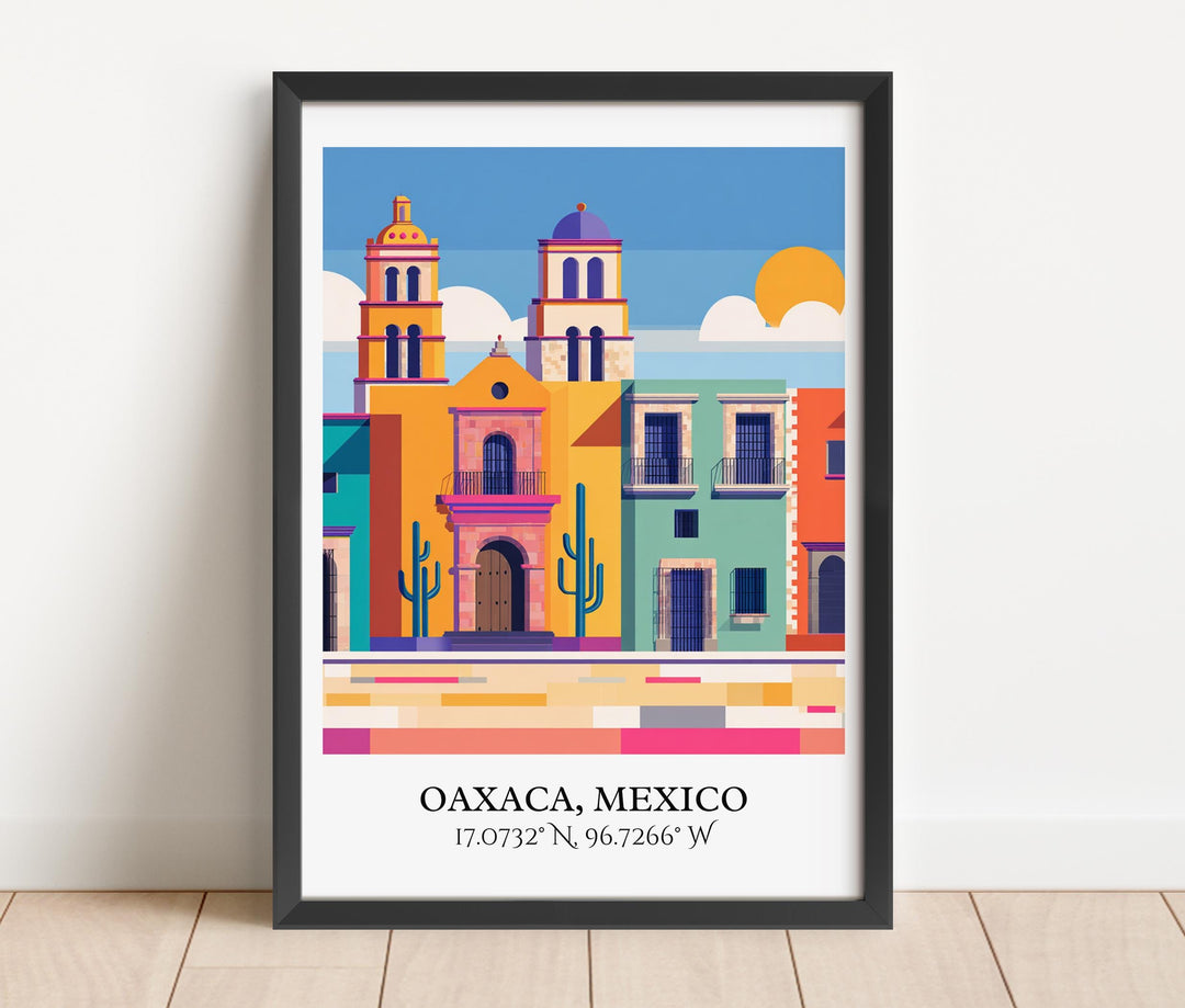 Oaxaca Art, Oaxaca Retro Travel Art, Oaxaca Mexico Home Decor, Mexico Gift, Mexico Travel Art, Travel Prints, Housewarming Gift