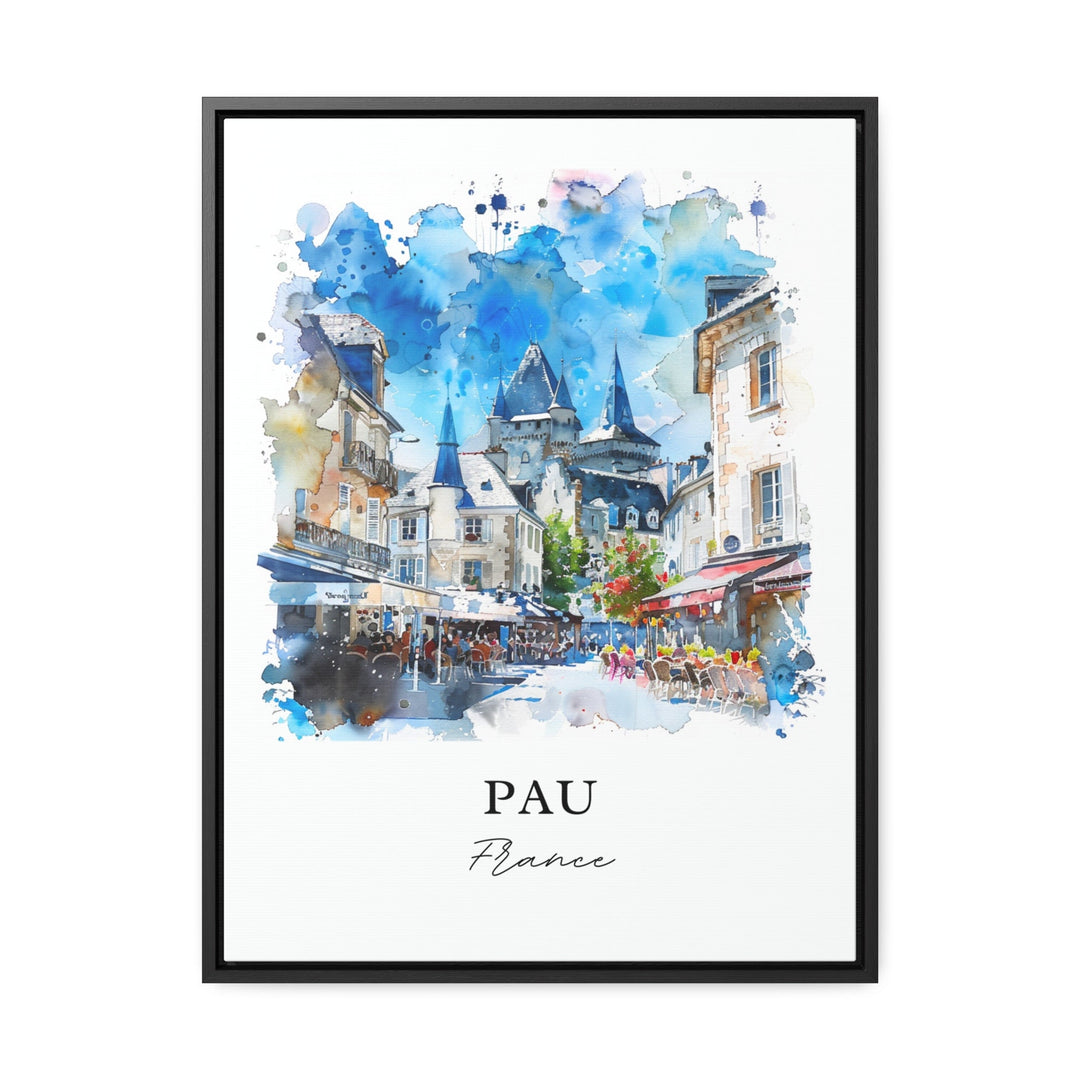 Pau France Wall Art, Pau Print, Pyrenees Watercolor, Pau France Art Gift,