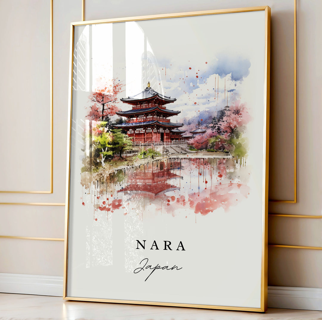 Nara Japan wall art - Japan, Nara poster, Nara Japan Wedding gift, Birthday present, Custom Text, Personalized Gift