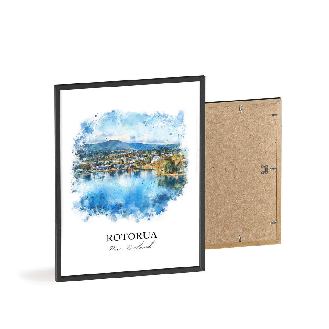 Rotorua, New Zealand – Watercolor Art Print