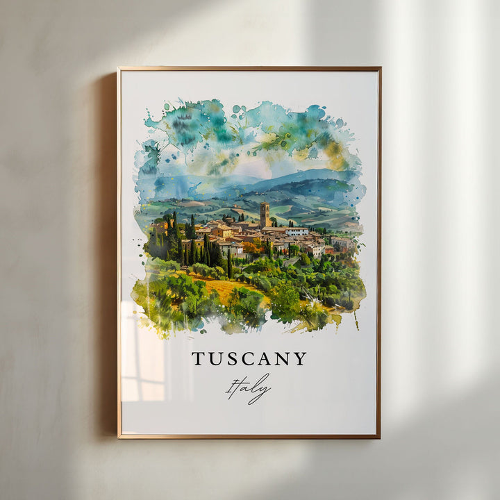 Tuscany Italy Wall Art, Tuscany Print, Italy Watercolor, Tuscany IT Gift,