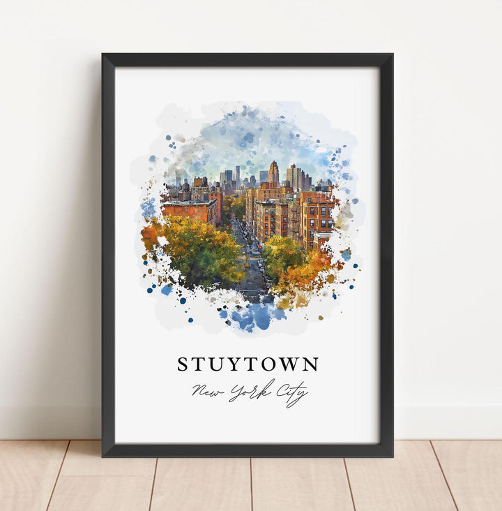 Stuytown NYC Art, Stuytown Print, Holland Watercolor, Stuyvesant Town NY Gift, Peter Coopers Village Print, Travel Poster, Housewarming Gift