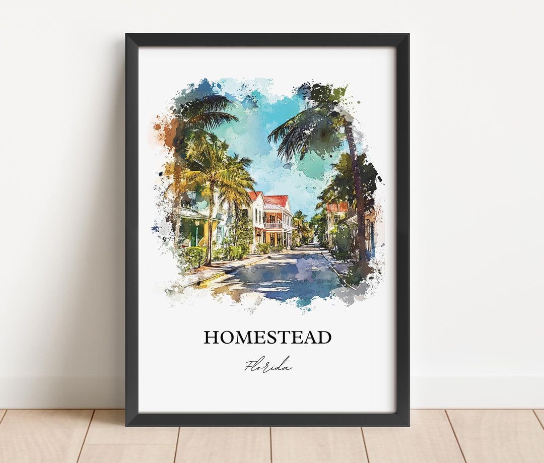 Homestead, Florida, USA – Watercolor Art Print