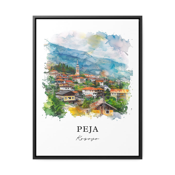 Peja Kosovo Wall Art, Peja Print, Peja Watercolor, Rugova Kosovo Gift, Travel Poster, Housewarming Gift