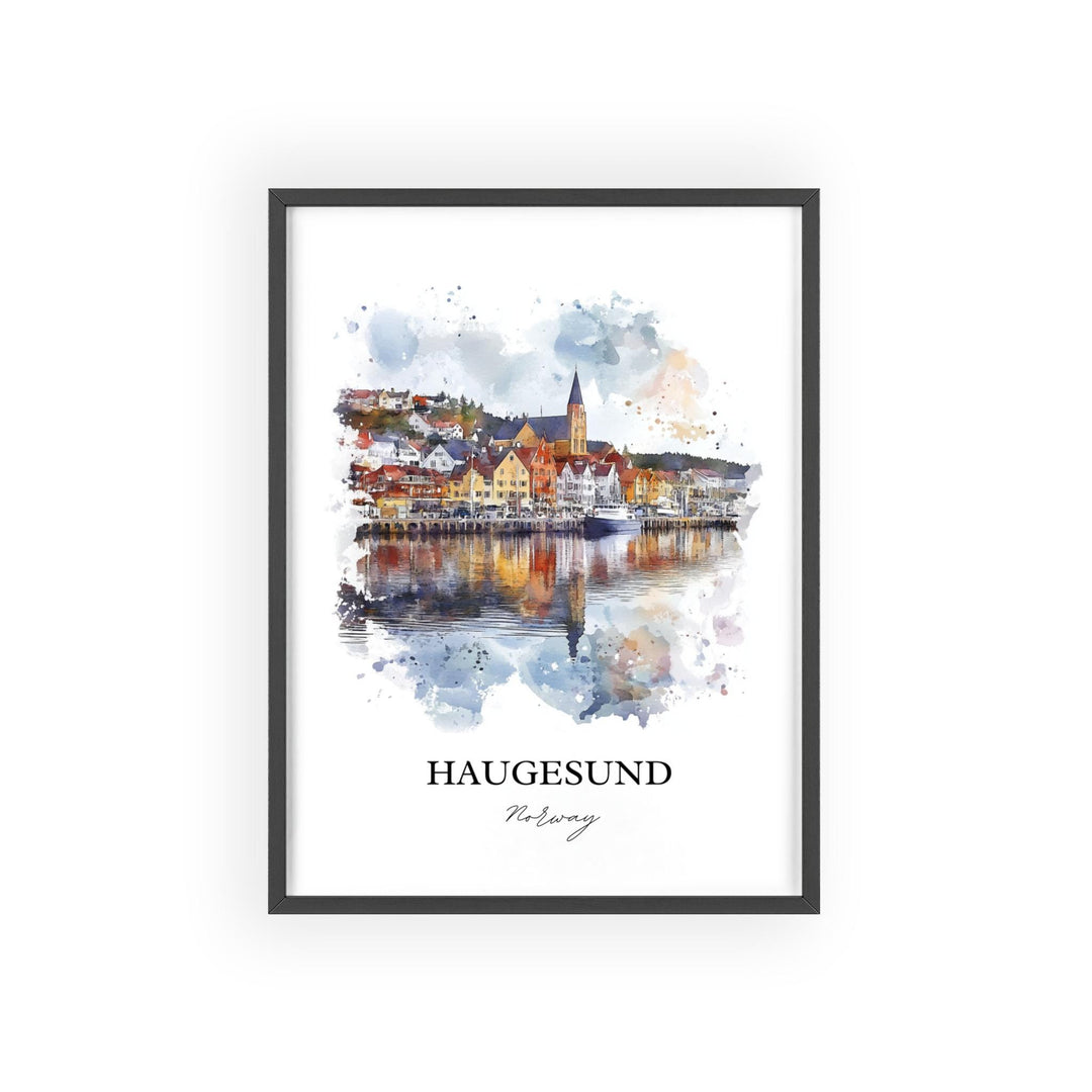 Haugesund, Norway – Watercolor Art Print