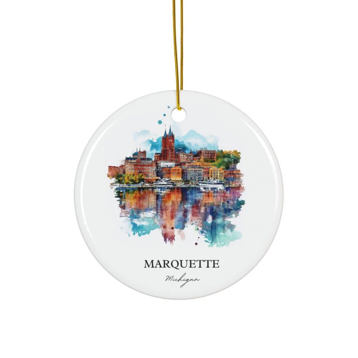 Marquette Ornament: Unique Marquette Michigan Souvenir, Marquette Xmas Decor, and Authentic Marquette Gift