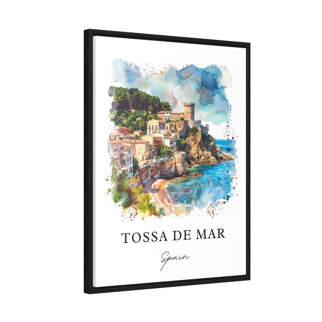 Tossa de Mar Art, Tossa de Mar Print, Catalonia Spain Watercolor, Tossa de Mar Spain Gift,