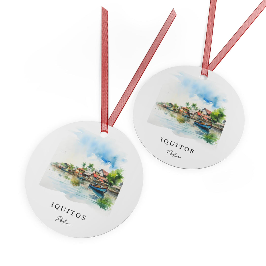 Iquitos Peru Metal Ornament: Unique Iquitos Souvenir, Iquitos Xmas Decor, and Authentic Peru Xmas Gift