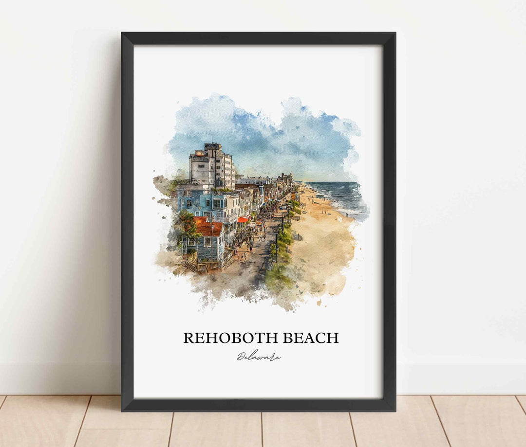 Rehoboth Beach, Delaware – Watercolor Art Print