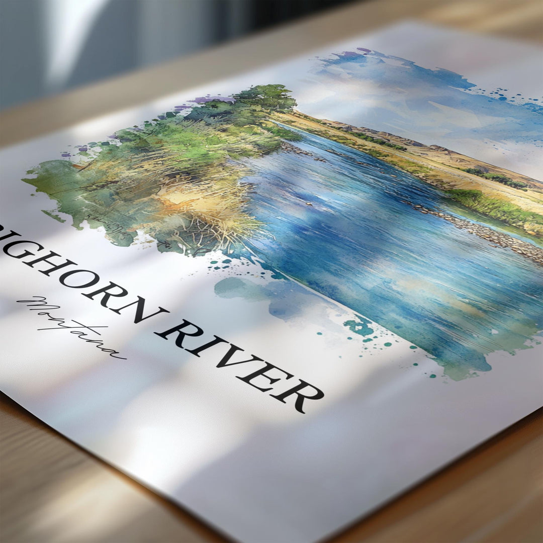 Bighorn River, Montana, USA – Watercolor Art Print