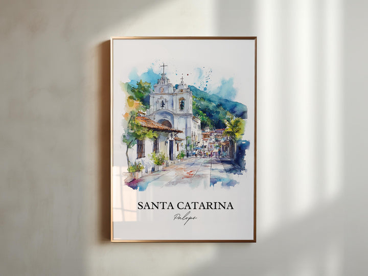 Santa Catarina Palopó Art, Guatemala Print, Guatemala Watercolor Art, Lake Atitlán Gift, Travel Print, Travel Poster, Housewarming Gift