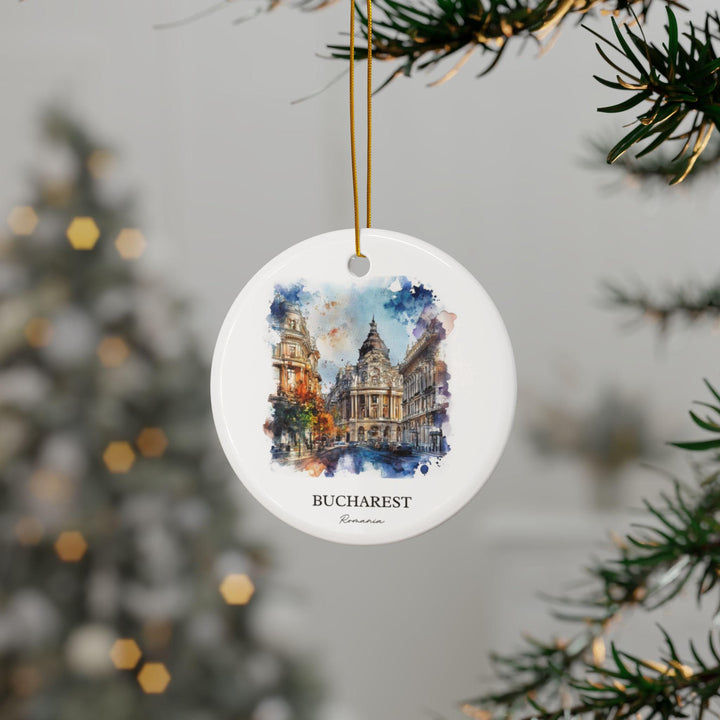 Bucharest Romania Ornament: Unique Bucharest Souvenir, Bucharest Xmas Decor, and Authentic Bucharest Gift