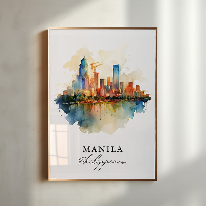 Manila Philippines wall art - Philippines, Manila poster, Manila Wedding gift, Birthday present, Custom Text, Personalised Gift