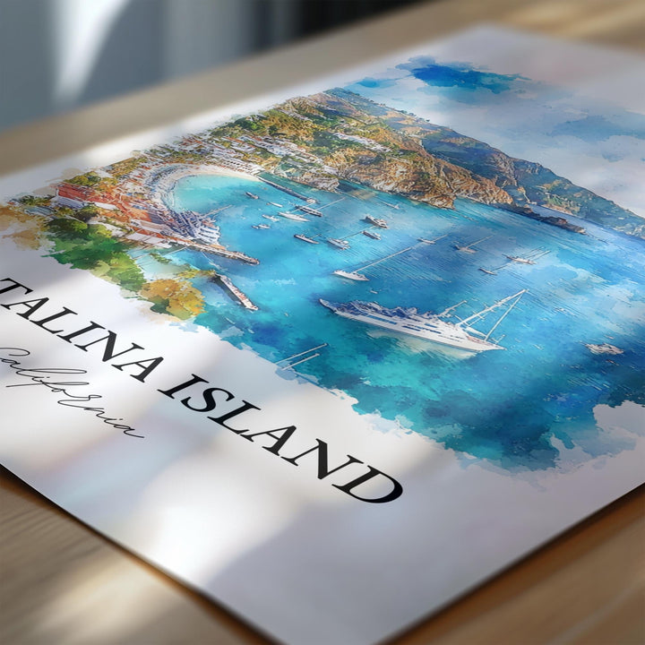 Catalina Island Wall Art, Los Angeles Print, Catalina Watercolor Art, Catalina Island Gift, Travel Print, Travel Poster, Housewarming Gift