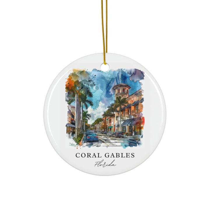 Coral Gables FL Ornament: Unique Coral Gables Souvenir, Coral Gables Xmas Decor, and Authentic Coral Gables Christmas Gift