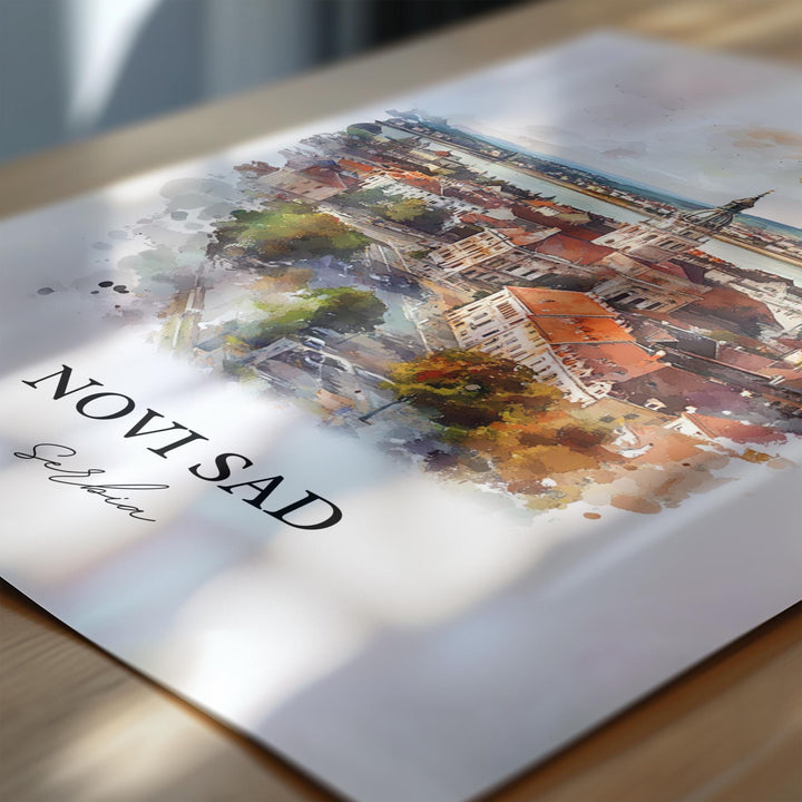 Novi Sad Wall Art, Vojvodina Province Print, Serbia Watercolor Art, Novi Sad Serbia Gift, Travel Print, Travel Poster, Housewarming Gift