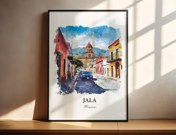 Jala Mexico Wall Art, Nayarit MX Print, Mexico Watercolor Art, Jala Mexico Gift, Travel Print, Travel Poster, Housewarming Gift