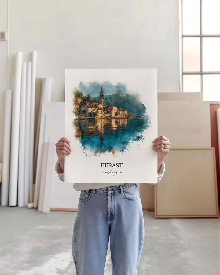 Perast, Montenegro – Watercolor Art Print