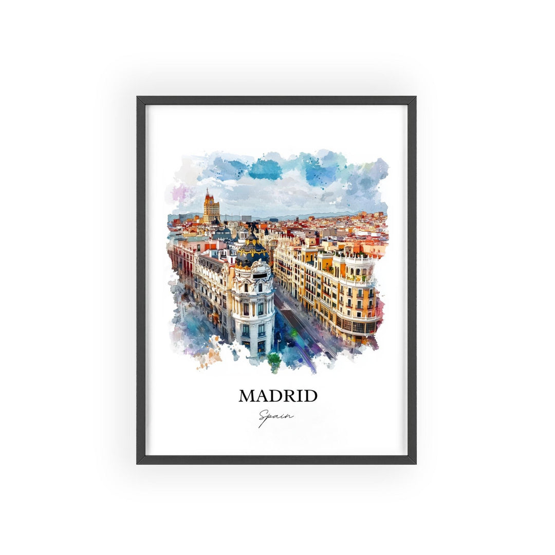 Madrid Wall Art, Madrid Spain Print, Spain Watercolor Art, Madrid Spain Gift, Travel Print, Travel Poster, Housewarming Gift