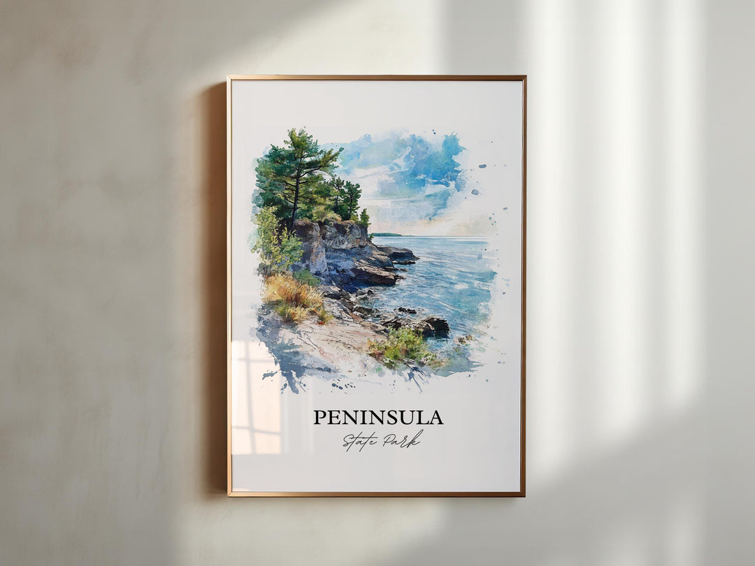 Peninsula State Park Art, Door County Print, Wisconsin Artwork, Peninsula State Park Gift, Travel Print, Travel Poster, Housewarming Gift