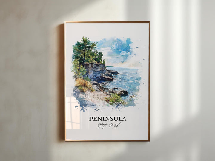 Peninsula State Park Art, Door County Print, Wisconsin Artwork, Peninsula State Park Gift, Travel Print, Travel Poster, Housewarming Gift