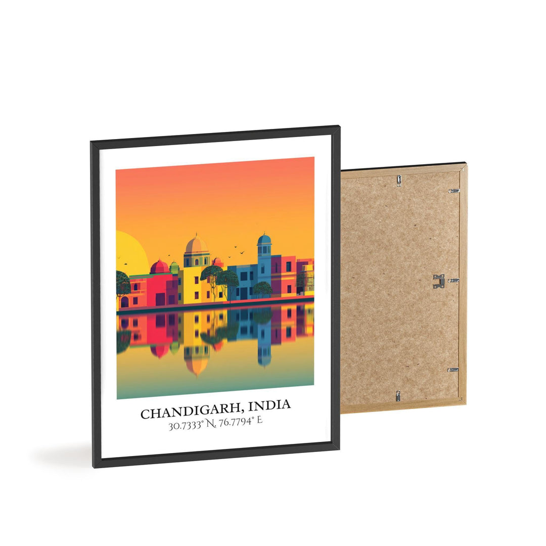 Chandigarh Art, Chandigarh Retro Travel Art, Chandigarh Home Decor, Chandigarh Gift, India Travel Art, Travel Prints, Housewarming Gift