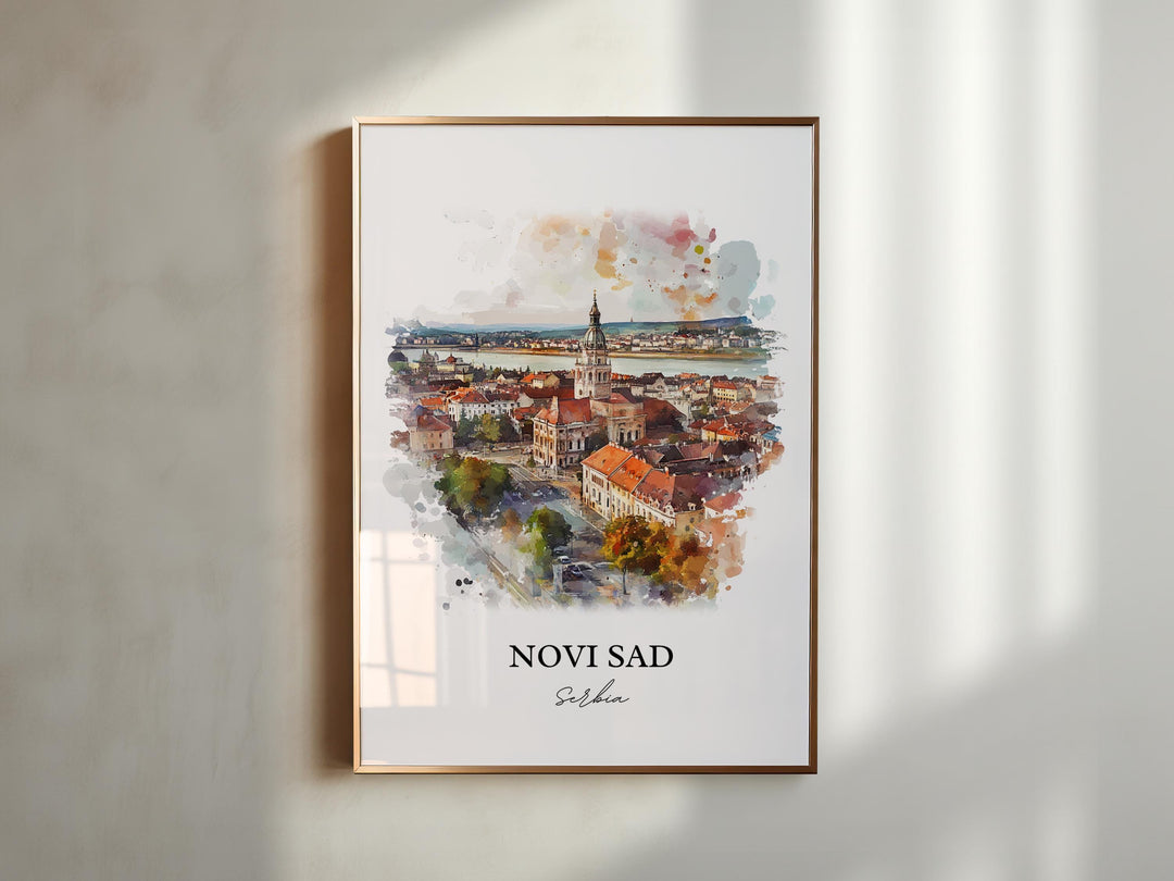 Novi Sad Wall Art, Vojvodina Province Print, Serbia Watercolor Art, Novi Sad Serbia Gift, Travel Print, Travel Poster, Housewarming Gift