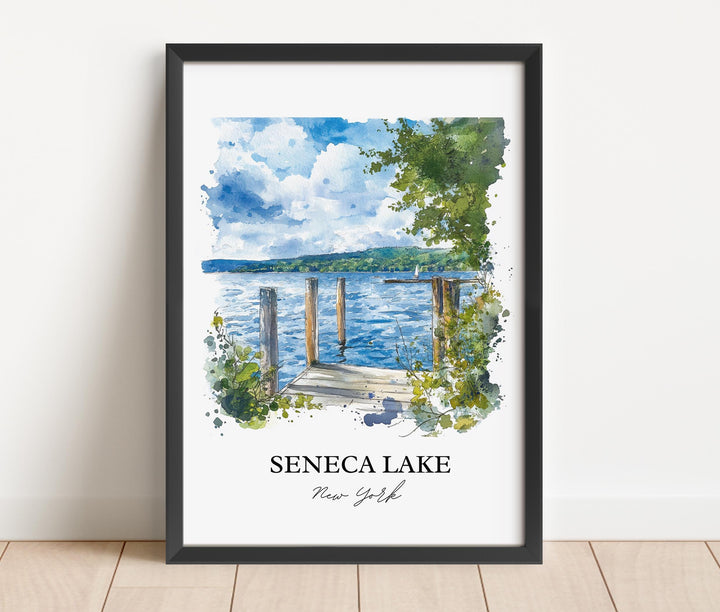 Seneca Lake Wall Art, Finger Lakes Print, Finger Lakes NY Watercolor Art, Seneca Lake Gift, Travel Print, Travel Poster, Housewarming Gift