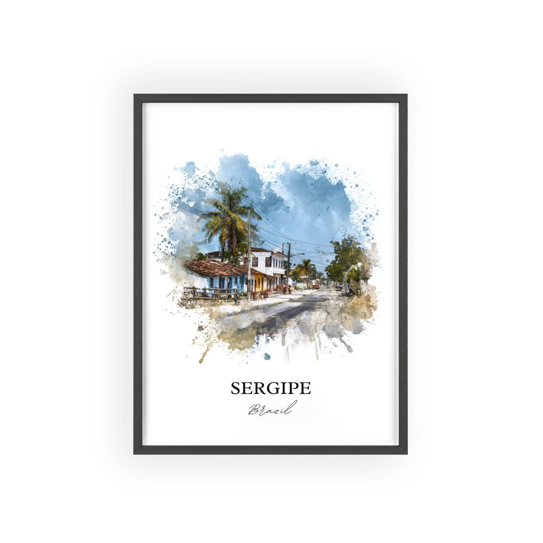 Sergipe Brazil Wall Art, Sergipe Brazil Print, Brazil Watercolor Art, Sergipe Gift, Sergipe Travel Print, Travel Poster, Housewarming Gift