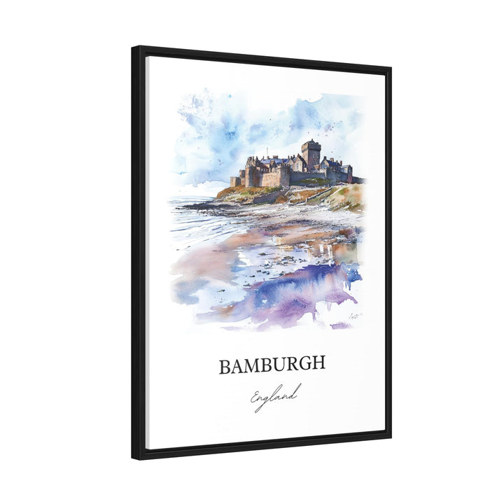 Bamburgh UK Wall Art, Northumberland Print, England Watercolor Art, Bamburgh England Gift, Travel Print, Travel Poster, Housewarming Gift