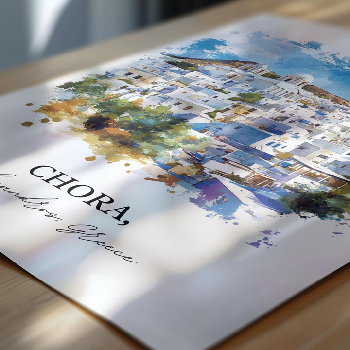 Chora, Greece – Watercolor Art Print