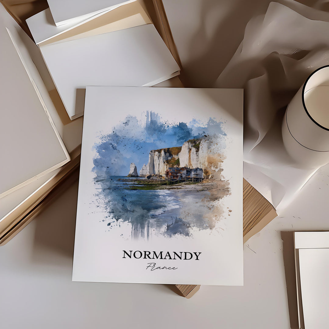 Normandy, France – Watercolor Art Print
