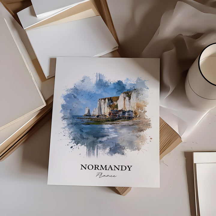 Normandy, France – Watercolor Art Print