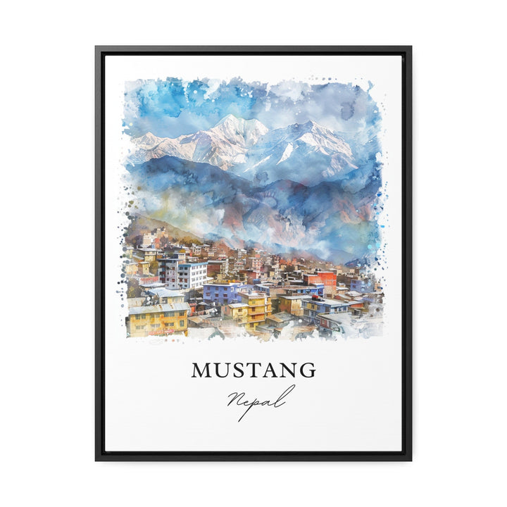 Mustang Nepal Wall Art, Mustang District Print, Nepal Watercolor, Gandaki Province Gift,