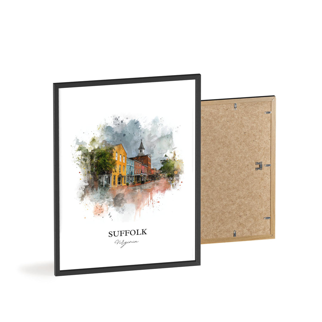 Suffolk, Virginia, USA – Watercolor Art Print