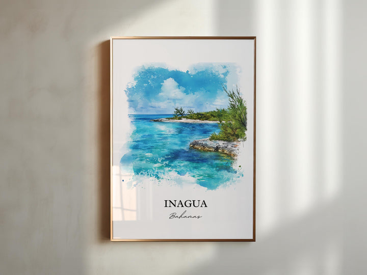 Inagua Bahamas Wall Art, Great Inagua Print, Bahamas Watercolor Art, Inagua Bahamas Gift, Travel Print, Travel Poster, Housewarming Gift
