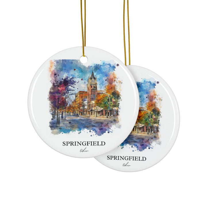 Springfield Ohio Ornament: Unique Springfield OH Souvenir, Springfield OH Xmas Decor, and Authentic Ohio Gift