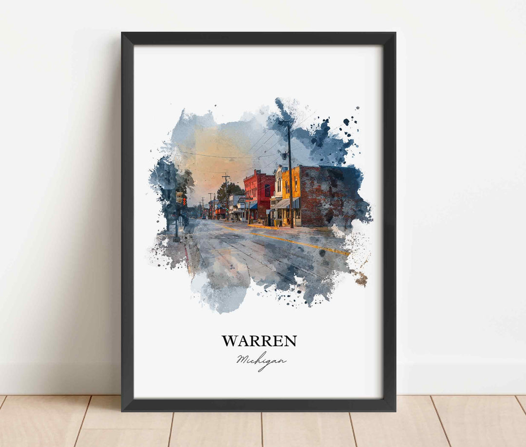 Warren, Michigan – Watercolor Art Print
