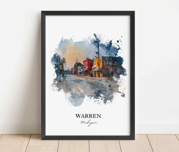 Warren, Michigan – Watercolor Art Print