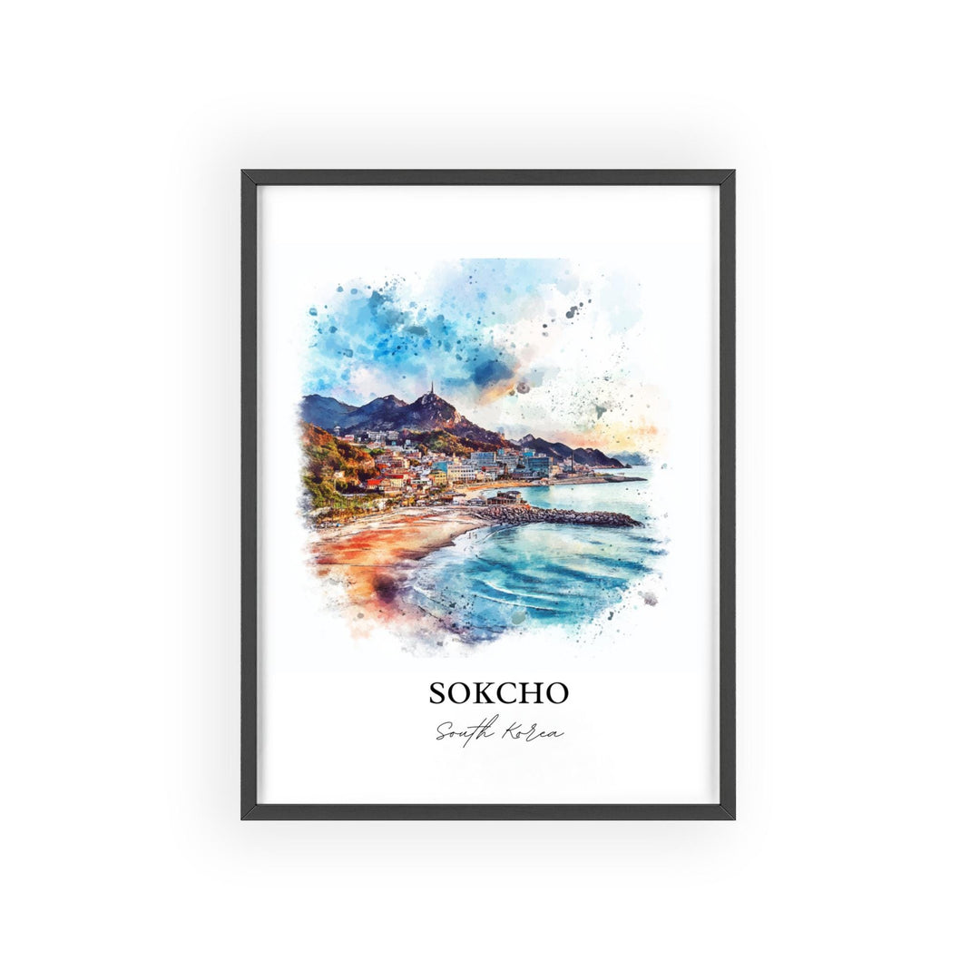Sokcho-si Wall Art, Sokcho-si Print, South Korea Watercolor Art, Sokcho Gift, Travel Print, Travel Poster, Housewarming Gift
