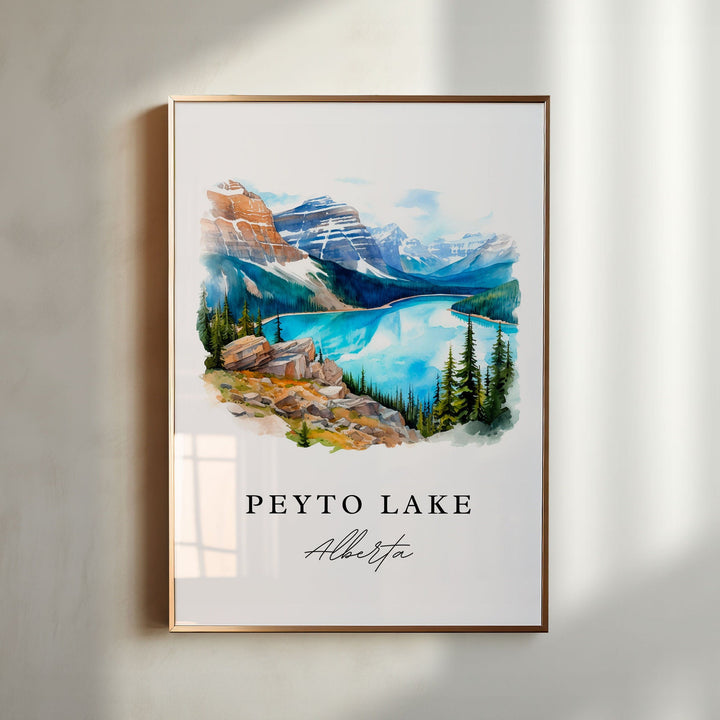 Peyto Lake Alberta wall art - Alberta, Peyto Lake poster print, Peyto Lake Wedding gift, Birthday present, Custom Text, Perfect Gift