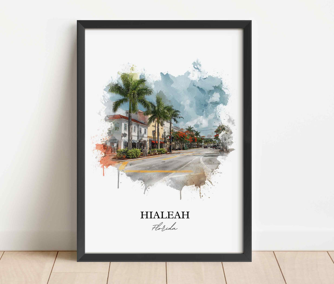 Hialeah, Florida – Watercolor Art Print
