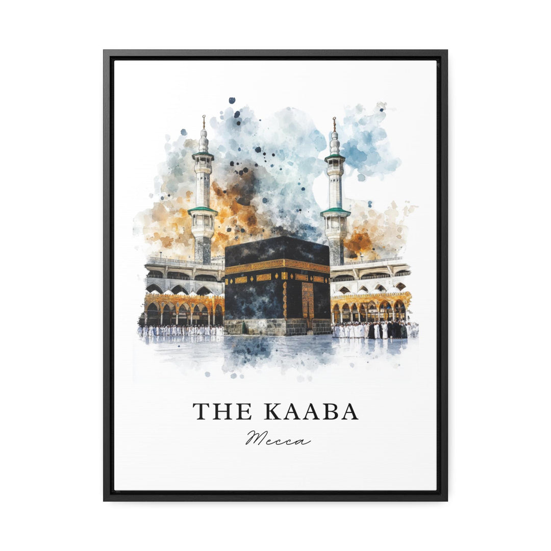 The Kaaba Art, Mecca Saudi Arabia Print, Kaaba Mosque Watercolor Art, Mecca Art Gift, Travel Poster, Housewarming Gift