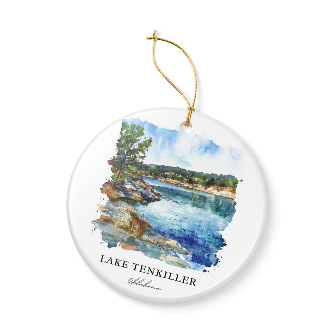 Lake Tenkiller Ornament: Unique Lake Tenkiller Souvenir, Oklahoma Xmas Decor, and Authentic Oklahoma Gift