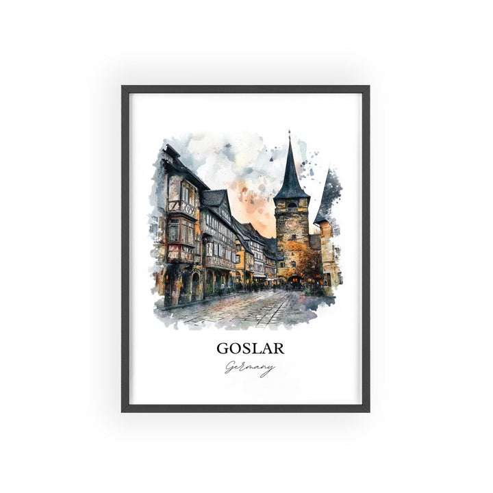 Goslar Germany Wall Art, Harz Mountains Print, Germany Watercolor Art, Goslar Gift, Travel Print, Travel Poster, Housewarming Gift