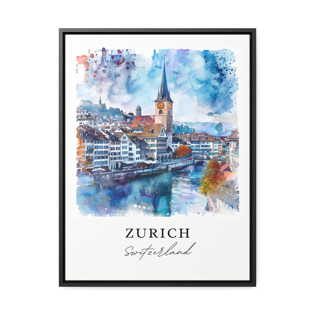 Zurich Watercolor Art, Switzerland Print, Zurich Wall Art, Swiss Art Gift, Travel Print, Travel Poster, Travel Gift, Housewarming Gift