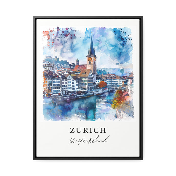 Zurich Watercolor Art, Switzerland Print, Zurich Wall Art, Swiss Art Gift, Travel Print, Travel Poster, Travel Gift, Housewarming Gift