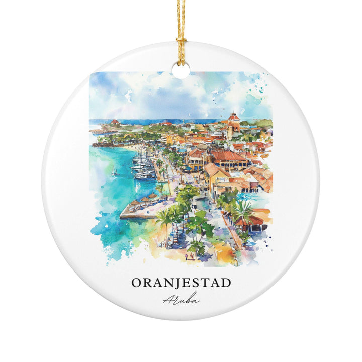Oranjestad Ornament: Unique Oranjestad Aruba Souvenir, Aruba Xmas Decor, and Authentic Aruba Gift